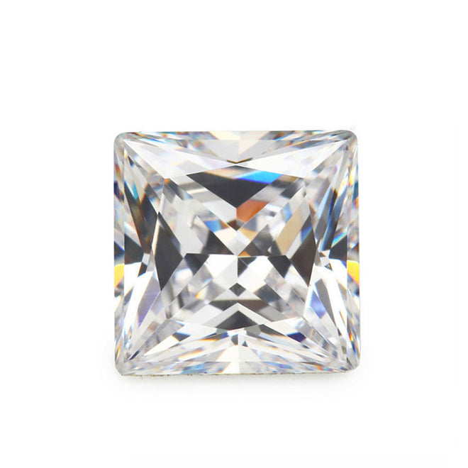 High-Quality Princess Cut Mozambique Diamond Loose Stone, D Color, Square Shape
