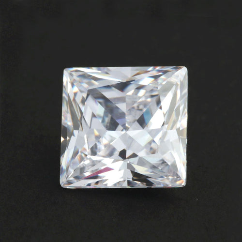 High-Quality Princess Cut Mozambique Diamond Loose Stone, D Color, Square Shape